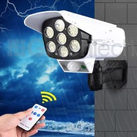 GT-SL03 Güneş Enerjili, Hareket Sensörlü Sahte Güvenlik Kamerası - Dış Mekan 77 LED Aydınlatmalı